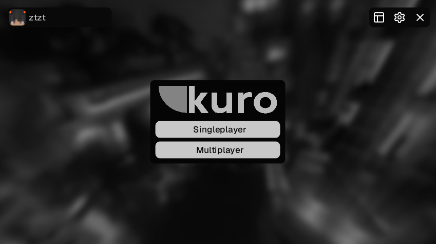 Kuro Client Main Menu